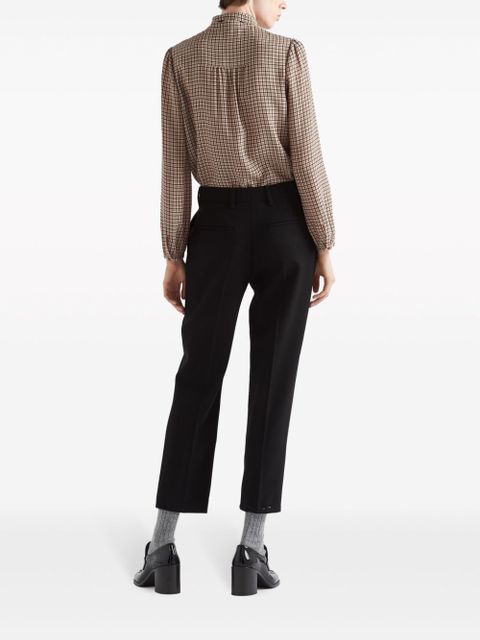 Prada grain-de-poudre cropped trousers - Black