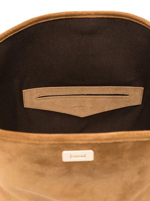 SANDRO fringe suede tote bag - Brown