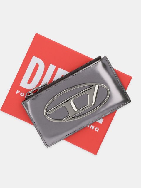 Diesel portfel skórzany 1DR 1DR CARD HOLDER III damski kolor szary X10270.PS202 - zdjęcie produktu nr 2