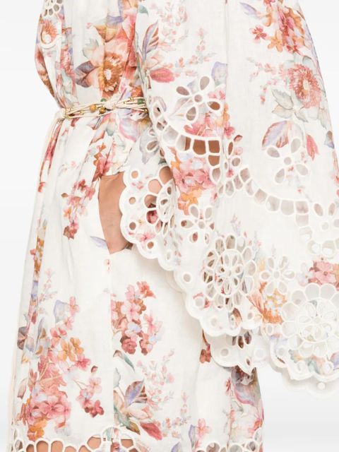 ZIMMERMANN Awaken embroidered yoke midi dress - Neutrals