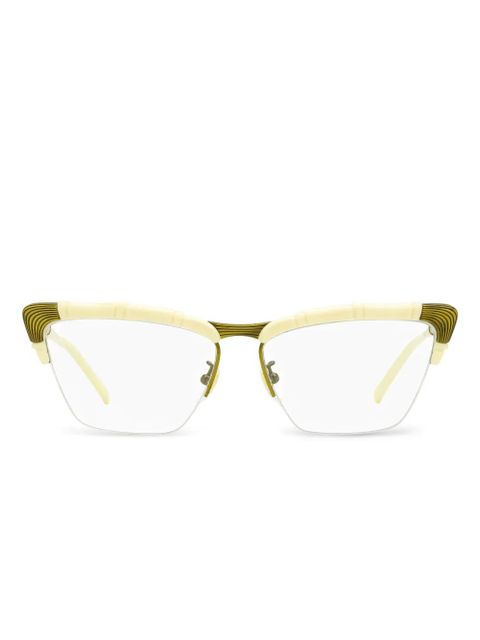 Gucci Eyewear bamboo-detail cat-eye glasses - Gold - zdjęcie produktu nr 1