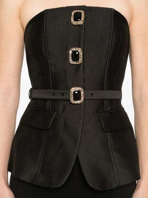 Self-Portrait buckle-embellishment jumpsuit - Black