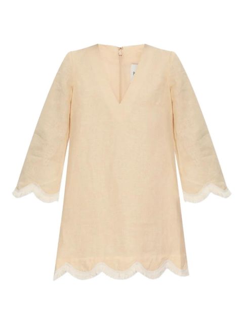 Posse Essie scalloped-hem linen dress - Yellow - zdjęcie produktu nr 1