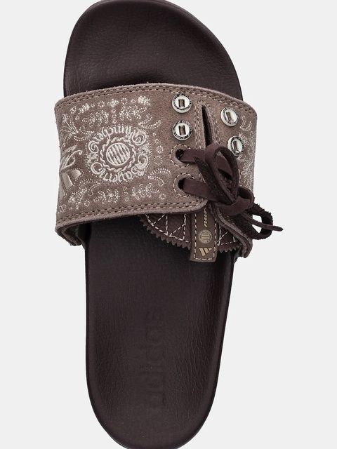 adidas klapki zamszowe Adilette Comfort damskie kolor brązowy JS4597