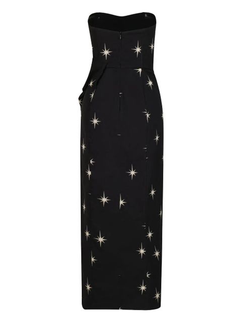 Johanna Ortiz Ethereal star-print strapless dress - Black