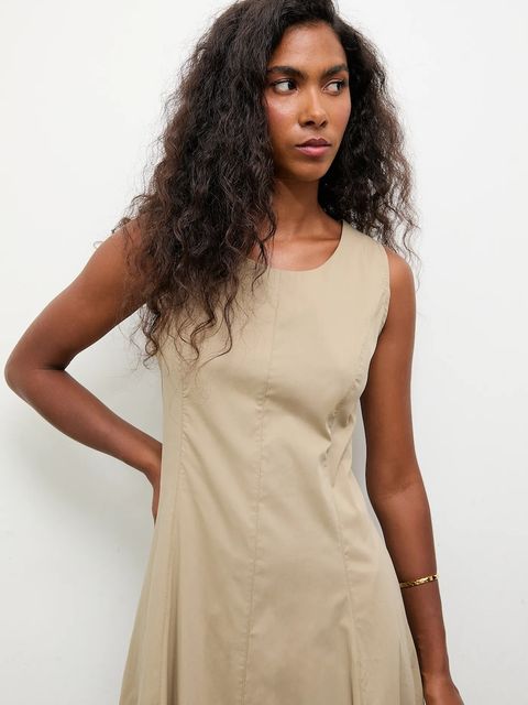 Answear.LAB sukienka kolor zielony midi rozkloszowana