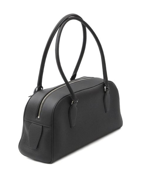 The Row medium India leather shoulder bag - Black