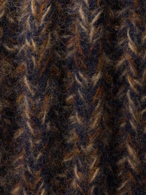 Prada triangle logo knit hat - Brown - zdjęcie produktu nr 2