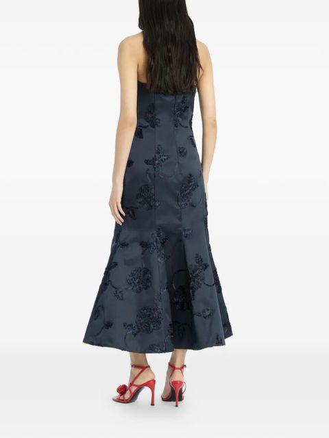 ROTATE BIRGER CHRISTENSEN 3d flower midi dress - Blue