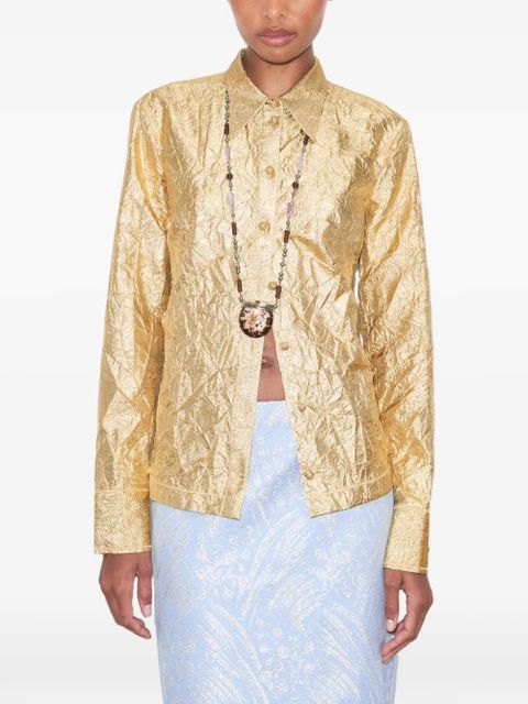 Tory Burch crushed silk shirt - Gold