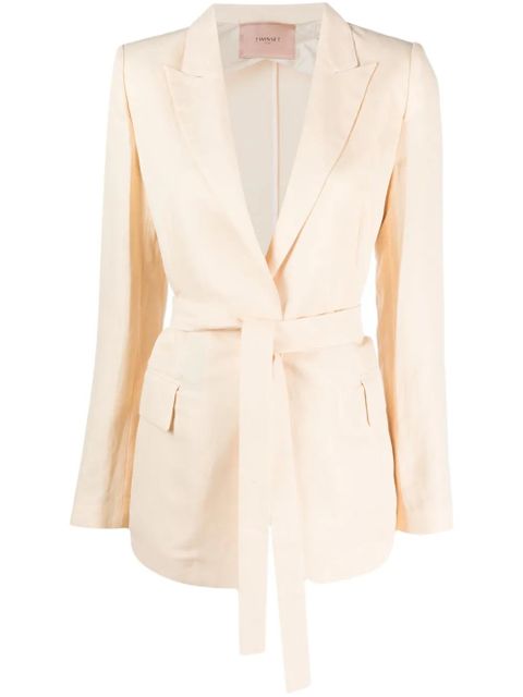 TWINSET single-breasted tied-waist blazer - Neutrals - zdjęcie produktu nr 1