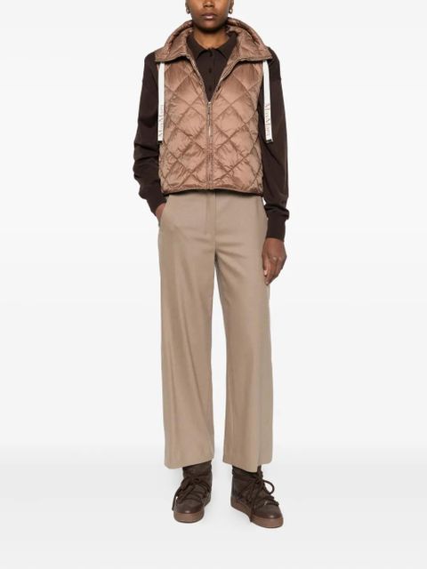 Max Mara quilted hooded gilet - Brown