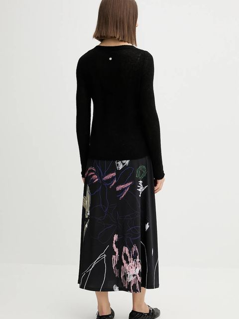 Desigual sukienka KALA kolor czarny midi rozkloszowana 25WWVK25