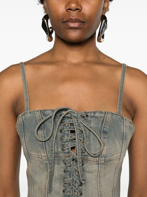 MISBHV Lara denim corset top - Blue