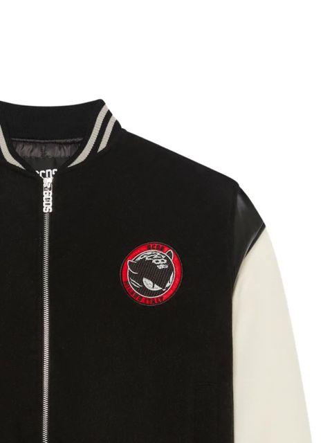 GCDS logo-patch bomber jacket - Black