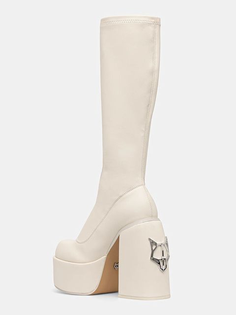 Naked Wolfe kozaki Spice damskie kolor beżowy na słupku lekko ocieplone Spice Chalk