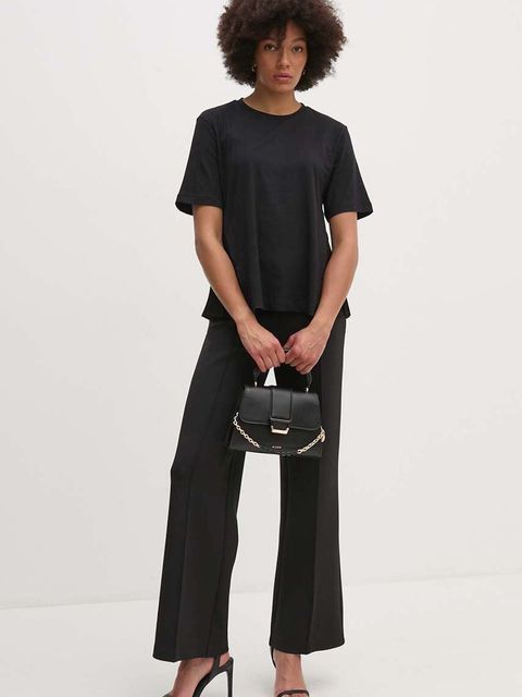 Sisley t-shirt bawełniany damski kolor czarny 3AIRL106B