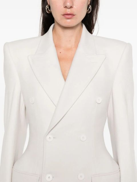 Balenciaga double-breasted hourglass blazer - Neutrals