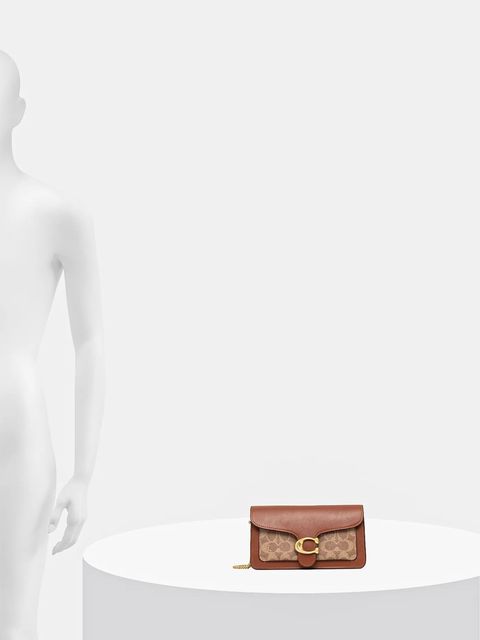 Coach torebka skórzana Tabby Chain Clutch In Signature Canvas
