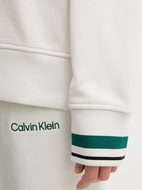 Calvin Klein Performance bluza damska kolor beżowy z kapturem gładka LVGWF5W309