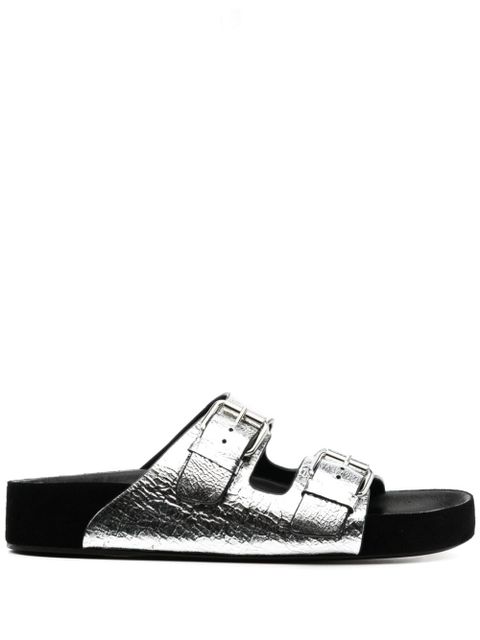 MARANT ÉTOILE Lennyo leather slides - Silver
