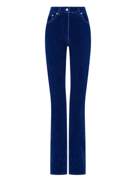 Ferragamo velvet-texture straight-leg trousers - Blue - zdjęcie produktu nr 1