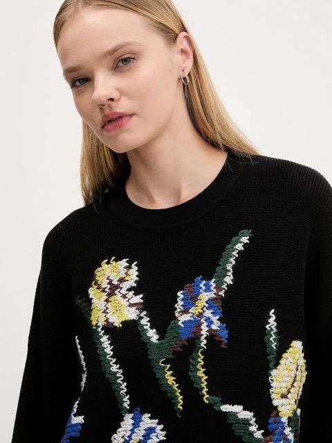 Desigual sweter bawełniany COOPER damski kolor czarny 25WWJF36