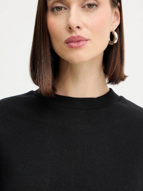 Patrizia Pepe bluza bawełniana damska kolor czarny z aplikacją 2M4494 J079