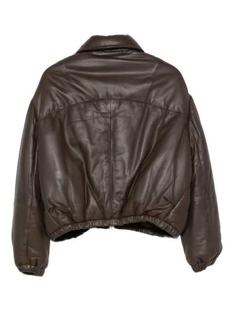 Alysi quilted leather jacket - Brown - zdjęcie produktu nr 2