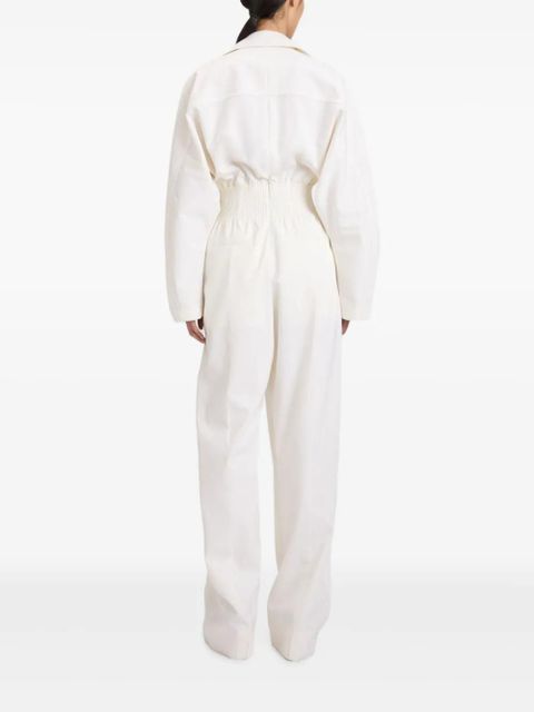 Victoria Beckham pleated tab-detail jumpsuit - Neutrals