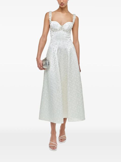 Simkhai Charlotte floral jacquard midi dress - White