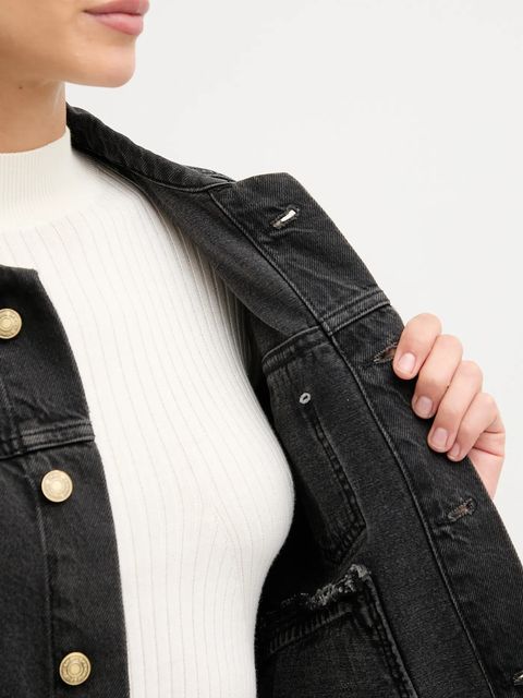 Pepe Jeans kurtka jeansowa kolor czarny przejściowa oversize PL40243329W0