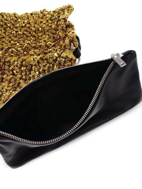 Jil Sander sequin-embellished shoulder bag - Gold