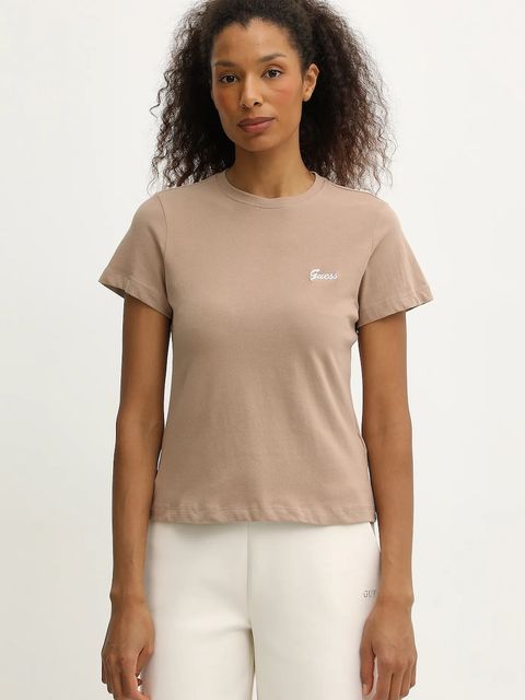 Guess t-shirt ALBA damski kolor beżowy V5BI17 KCBF1 - zdjęcie produktu nr 1