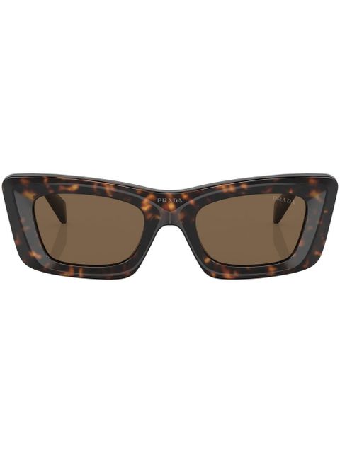 Prada Eyewear tortoiseshell-effect logo sunglasses - Green - zdjęcie produktu nr 1