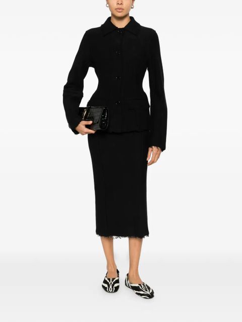 TOTEME raw hem jacket - Black