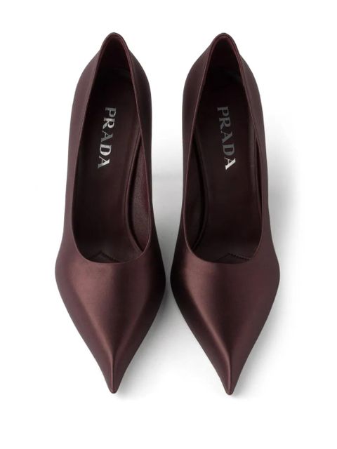 Prada 85mm satin pumps - Red