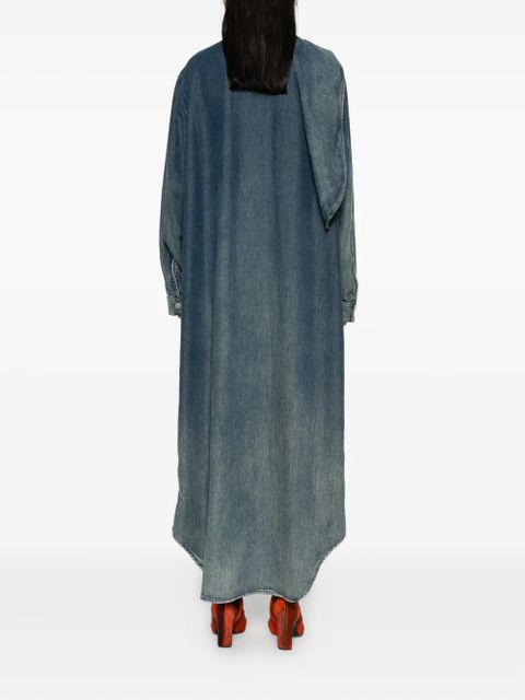 Diesel tie-neck denim maxi dress - Blue
