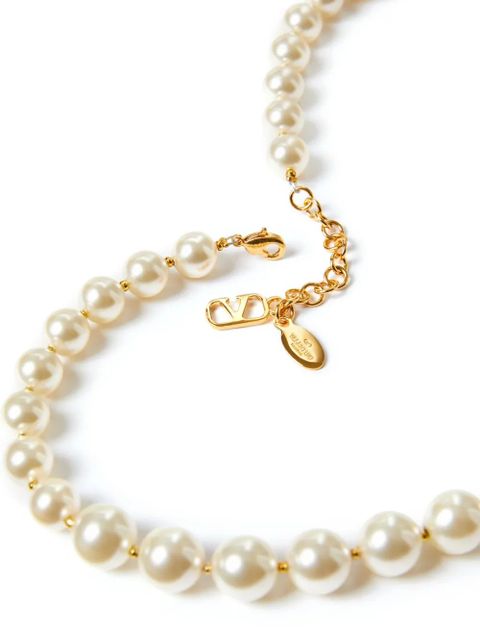 Valentino Garavani VLogo Signature pearl necklace - Gold