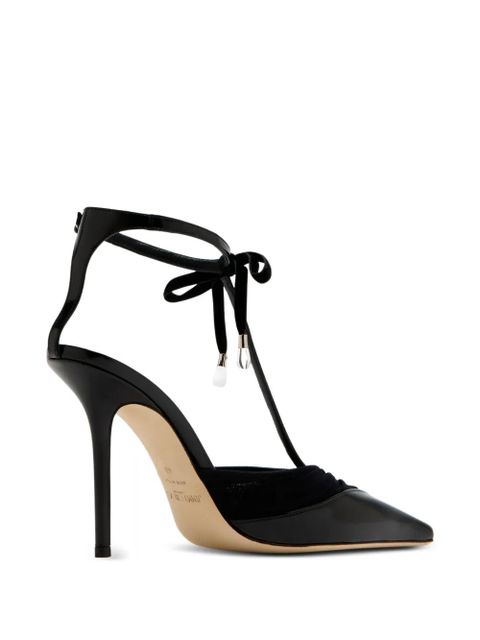 Jimmy Choo Afia mesh strap 100 pumps - Black