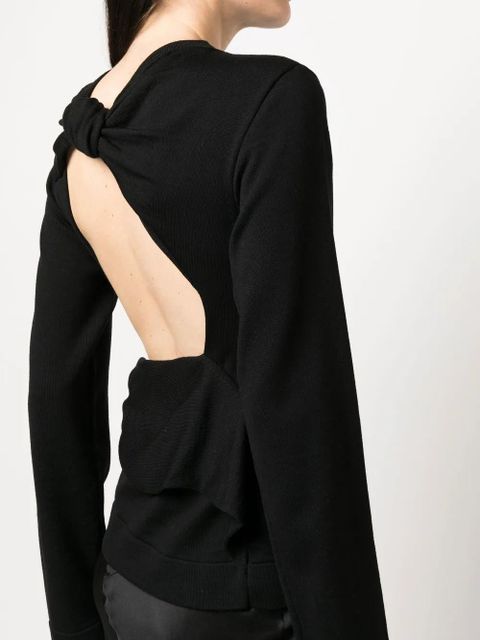 Jil Sander open-back detail knit jumper - Black