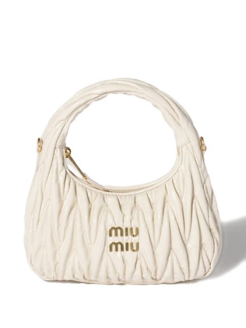 Miu Miu Wander matelassé patent leather bag - Neutrals