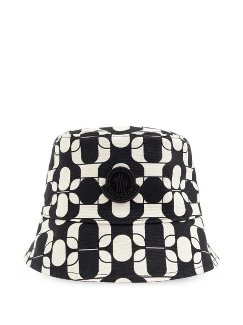 Moncler printed cotton hat - Black - zdjęcie produktu nr 1