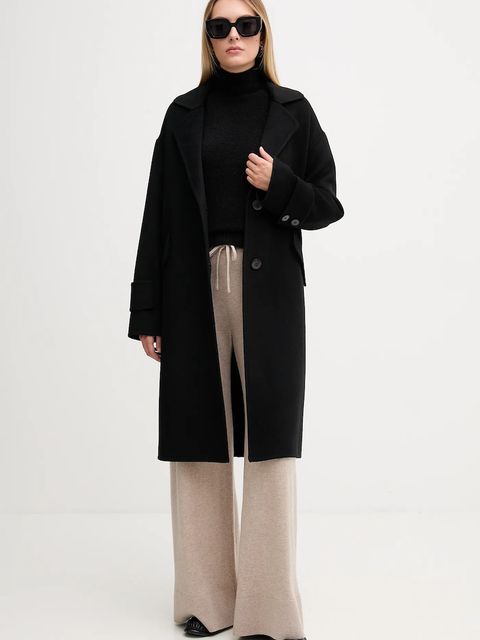 Marc Aurel płaszcz z wełną kolor czarny 5026-1000-93348 - zdjęcie produktu nr 2