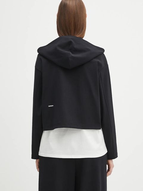 Pangaia bluza DNA Double Jersey Zip Up Hoodie damska kolor czarny z kapturem gładka 10002361 - zdjęcie produktu nr 2