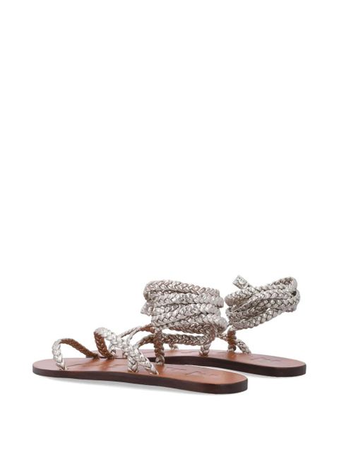 Manebi braided lace-up sandals - Silver