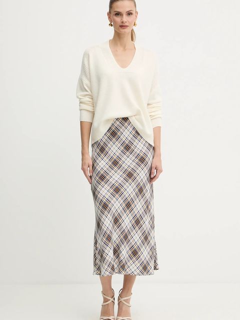 Liu Jo spódnica kolor niebieski midi prosta MF5170 T3491 - zdjęcie produktu nr 2