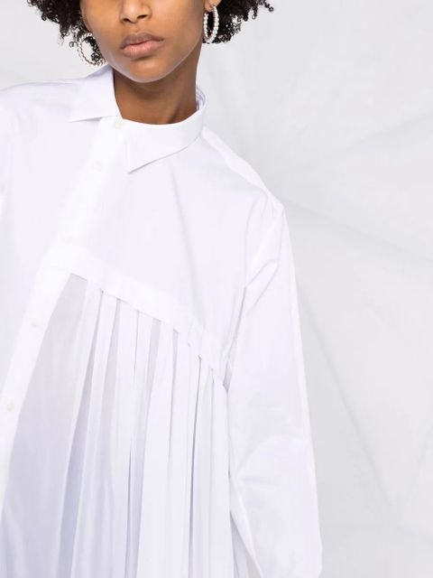 Comme Des Garçons asymmetric pleated shirt - White