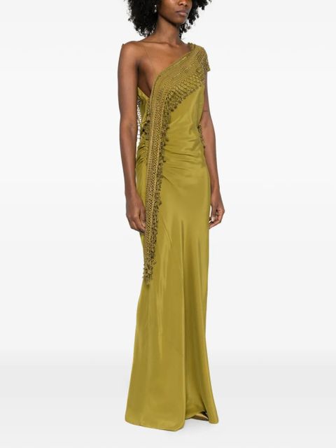 Christopher Esber droplet bead crochet trimmed cami maxi dress - Green - zdjęcie produktu nr 2