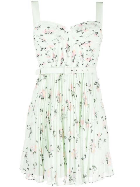 Self-Portrait floral chiffon minidress - Green - zdjęcie produktu nr 1